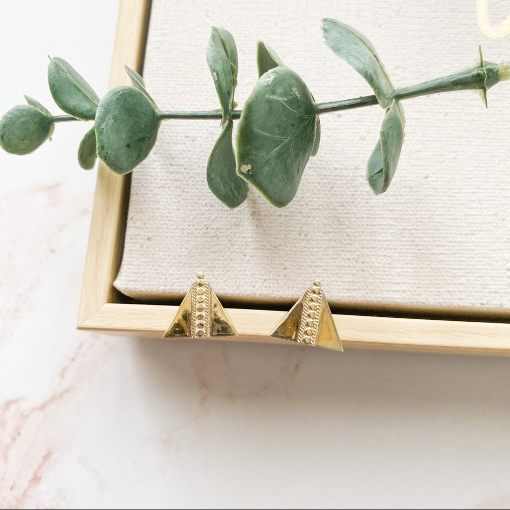 Anna Beck 18k Gold Plated Triangle Stud Earrings